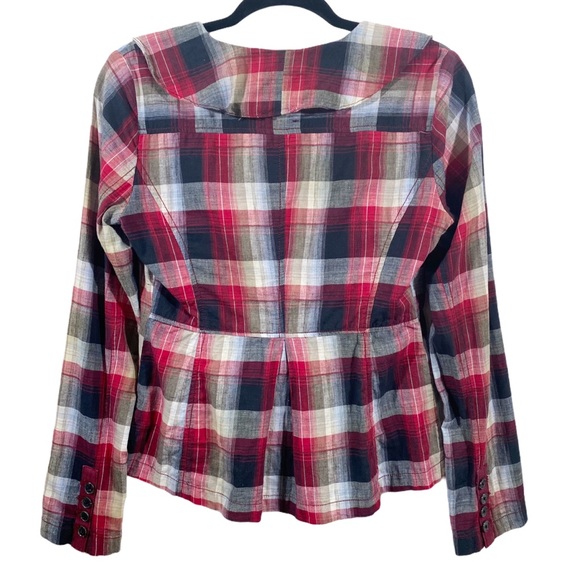 Y2K Free People Liberty Plaid Lightweight Blazer 2 - Picture 3 of 14